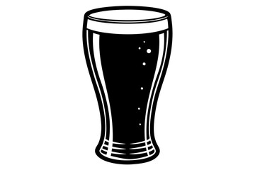 a glass of beer silhouette vector illustration