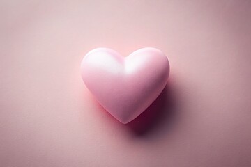 Fototapeta premium Pink Heart on Pink Background - Minimalist Love Concept Stock Photo