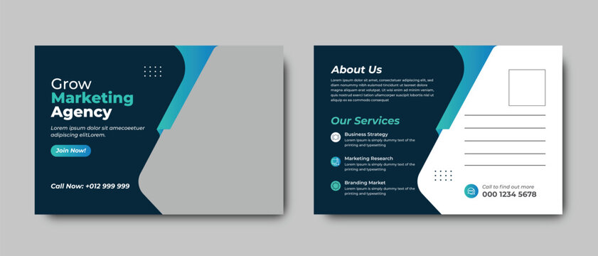postcard design business template. corporate business postcard EDDM template.