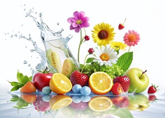 Radiant Health & Vitality:  Clean White Background Stock Photo for Wellness Branding