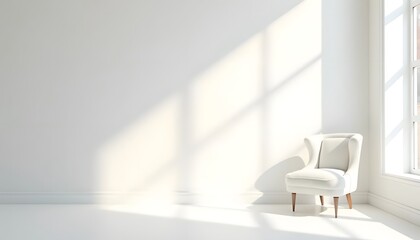 Serene White Chair in Sunlit Minimalist Room