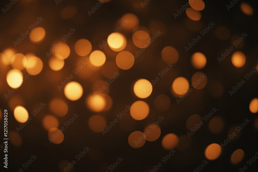 Leinwandbilder abstract golden bokeh lights on a dark background creating a warm glowing effect.