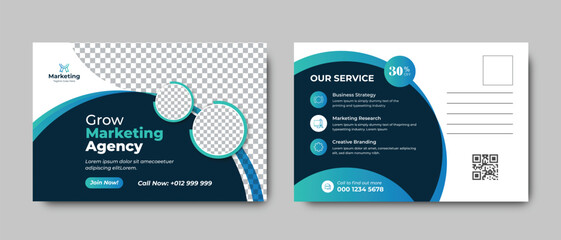 postcard design business template. corporate business postcard EDDM template.