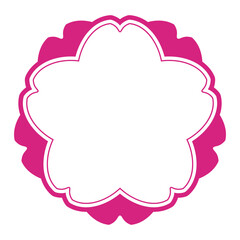 二重の桜の枠のイラスト素材　背景透過　文字スペースは白地