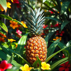 Fototapeta premium pineapple in the garden