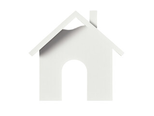 Isolated White Simple House Silhouette