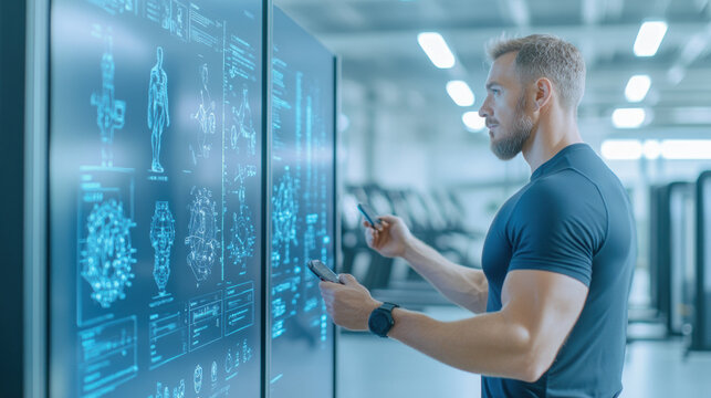 Fitness Instructor Using Interactive Display for Workout Analysis