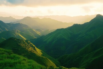 Obraz premium A scenic view of a mountain range from a distance, suitable for use in travel or outdoor adventure imagery