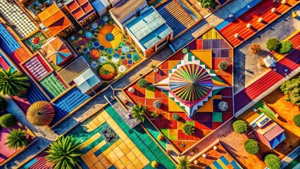 Fototapeta premium Retro Abstract Aerial Patterns: Drone Photography Stock Photo
