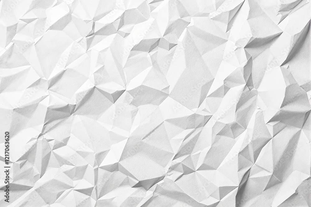 Aufkleber abstract geometric white crumpled paper texture background.
