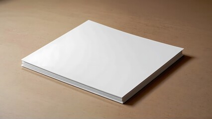 Fototapeta premium Sleek 3D A4 Landscape Magazine Mockup with Minimalist Design and Realistic Shadows for Branding Presentations 