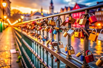 Romantic Love Locks Bridge: Couple's Symbol of Enduring Love