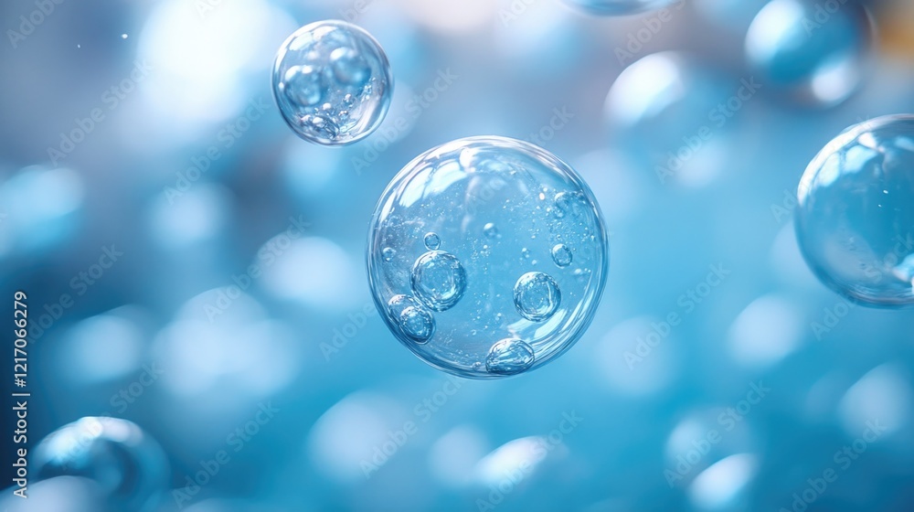 Poster a group of colorful bubbles floating in mid-air, often used as an abstract background or creative pr