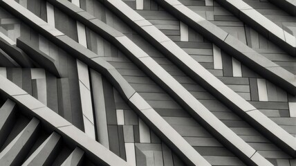 Intricate Geometric Patterns of Monochromatic Facades: A Modern Exploration of Textural Depth and Architectural