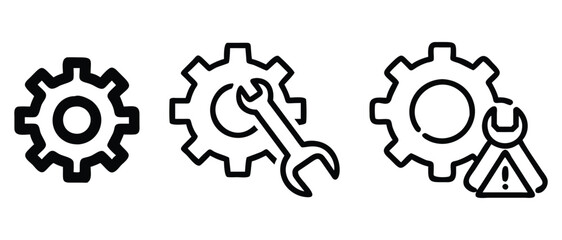 Gear and Wrench Icons Representing Maintenance and Technical Settings