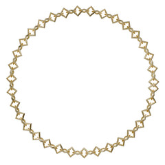Luxury Circle: A circular frame exuding luxury, composed of interconnected golden chains with a square link design.	
