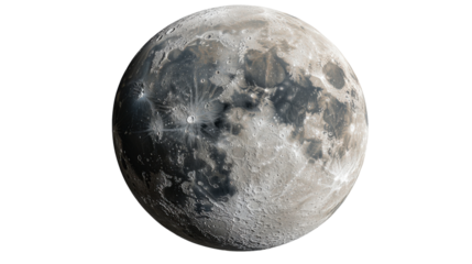 moon in the sky isolated on white background