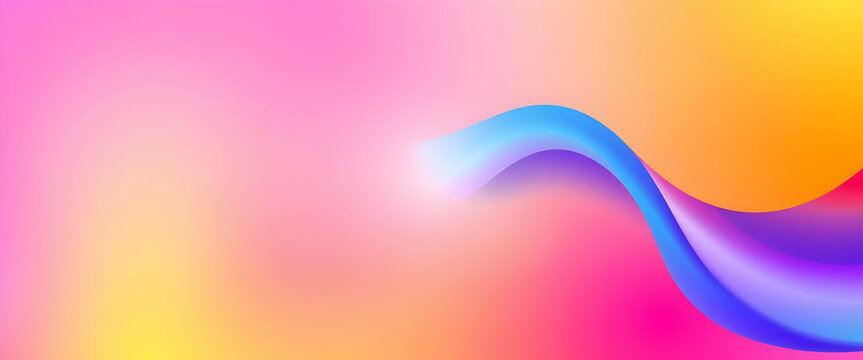 Abstract fluid shape, vibrant blue wave, gradient pink and orange background, smooth curves, dynamic flow, minimalist design, digital art, soft blending, pastel colors, ethereal atmosphere, organic fo