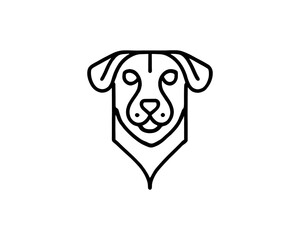 Dog lines outline logo design icon symbol vector illustration.