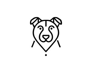 Dog lines outline logo design icon symbol vector illustration.
