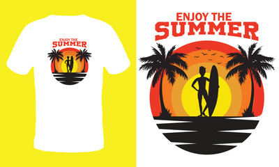 Retro summer t shirt design 