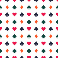 Poker seamless pattern. Game playing cards pattern