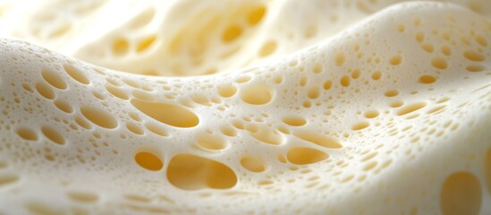 Fototapeta premium Creamy foam texture closeup, abstract background, food