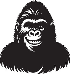 black and cartoon illustration of a gorilla