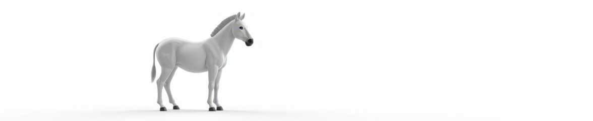 Obraz premium Zebra standing, full body, pure white backdrop, animal, white