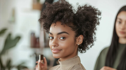 Hairstylist Consultation on Color Choices in Modern Salon