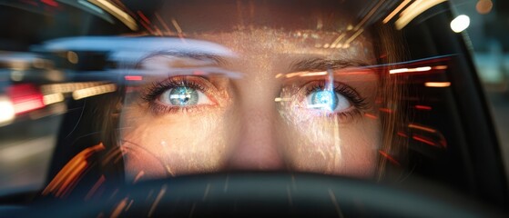 Health Warning Symptoms Concept. A blurred vision effect on a person driving, capturing the sensation of impaired sight in a dynamic and visually compelling way.