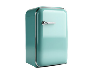 Isolated Retro Turquoise Mini Fridge