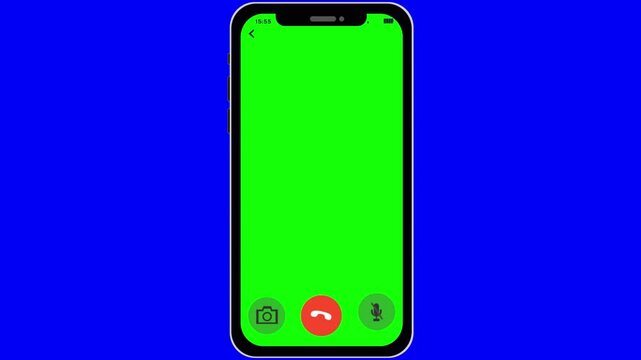 Iphone call icon with Green and Blue screen background, mobile Green screen background 