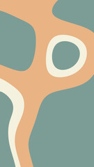 Vertical Abstract geometric design with vibrant orange, white, and teal shapes. Perfect for modern digital backgrounds or creative graphic projects.