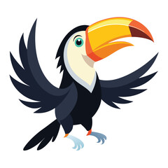 Photo of  Toucan eating  isolated on white background