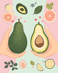 Avocado, fresh fruit for health