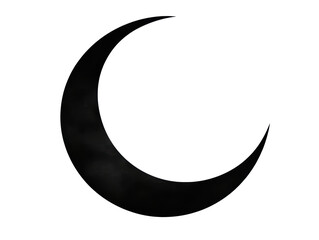Isolated Black Crescent Moon