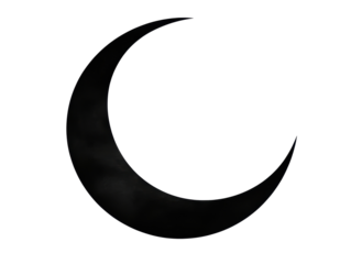 Isolated Black Crescent Moon
