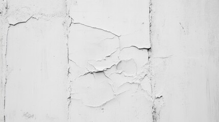 Obraz premium Cracked White Wall Texture with Peeling Paint, Ideal for Backgrounds and Design Projects