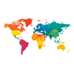Obraz premium Exploring the World Map: A Colorful Journey Across Continents and Cultures