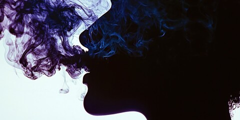 Person is smoking a cigarette