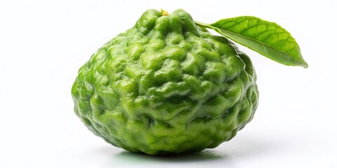 Obraz premium Single Bergamot Fruit, Isolated on White Background, High-Resolution Stock Photo