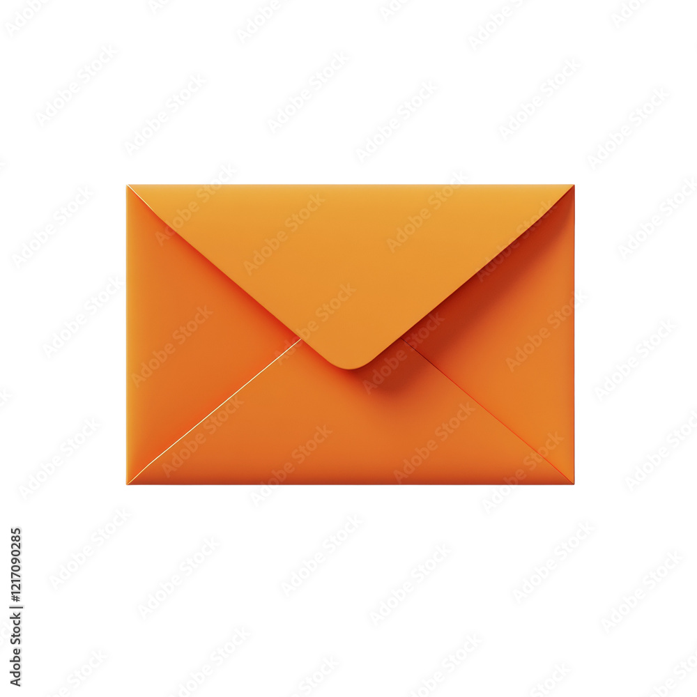 Poster A digitally rendered image of a closed orange envelope against a black backdrop.