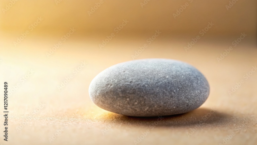 Poster smooth gray pebble stone on light background - copy space for text