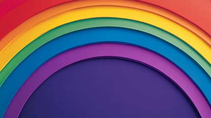 Fototapeta premium Vibrant Inverted Rainbow Displaying Purple and Other Colors in a 2D Design Perfect for Artistic and Creative Projects