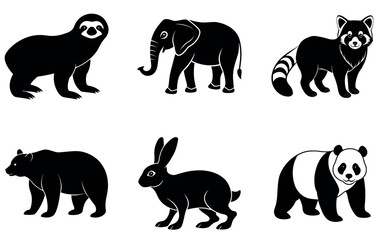 set of animals silhouettes