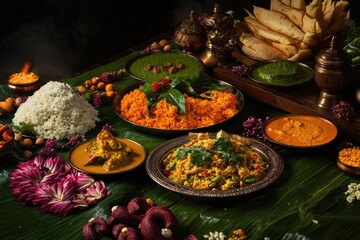 A colorful table filled with diverse foods from around the world
