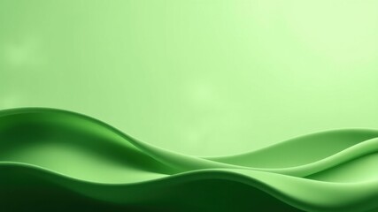 Abstract Green Fabric Waves Elegant Draped Texture Background