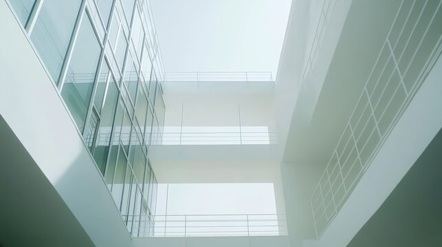 Modern architecture glass building white design