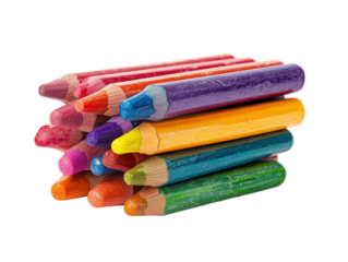 Isolated Pile of Colored Pencils